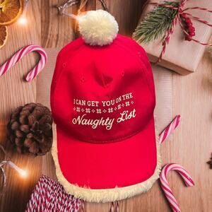Wembley I Can Get You On The Naughty List Christmas Baseball Cap Red Santa Hat